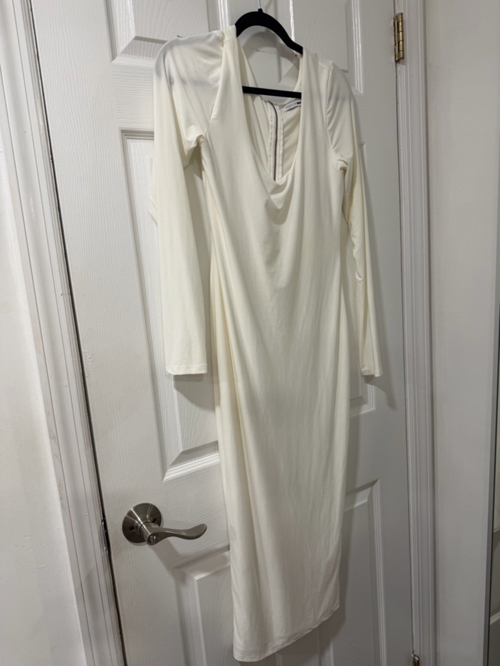 Long Sleeve Cream midi dress